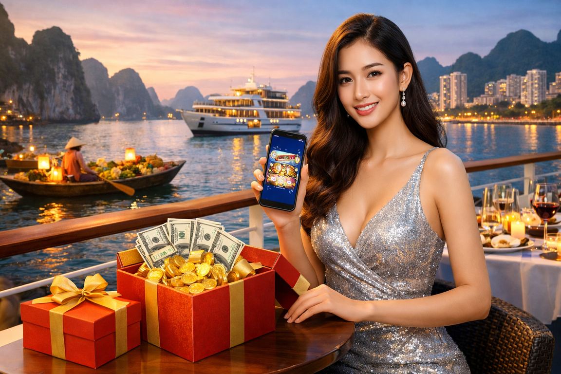 Người dùng trải nghiệm casino di động 552 tại vịnh Hạ Long