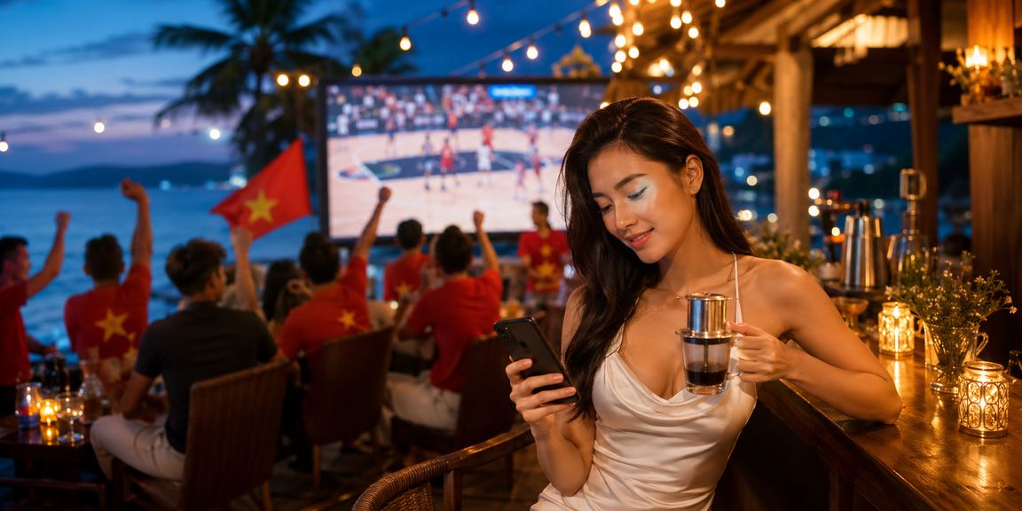 Người dùng Phú Quốc theo dõi kèo bóng rổ và thưởng thức cà phê cùng ứng dụng 552