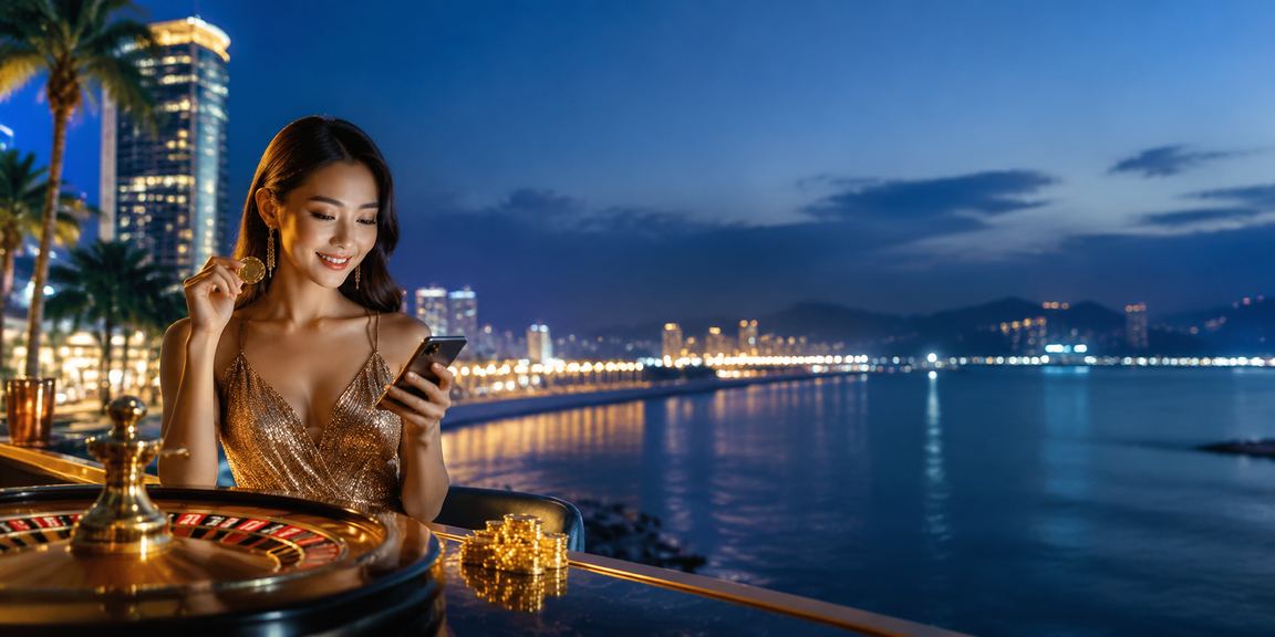 Người dùng Sài Gòn trải nghiệm bàn roulette trực tuyến trên màn hình điện thoại về đêm